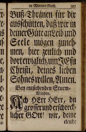 Bey entstehenden Sturm-Winden