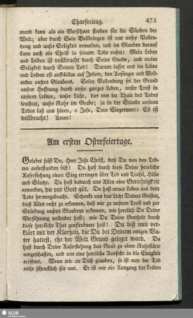 Am ersten Osterfeiertage