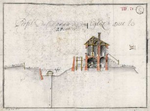 Profil du Chateau de Cinq Eglizes avec le Batiements (Fünfkirchen, ung. Pécs)