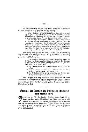 Weshalb die Kirchen im Volksleben Amerikas eine Macht sind!