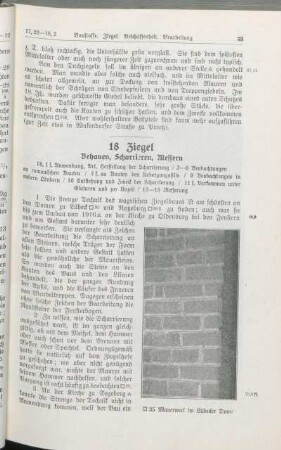 18 Ziegel: Behauen, Scharieren, Messen