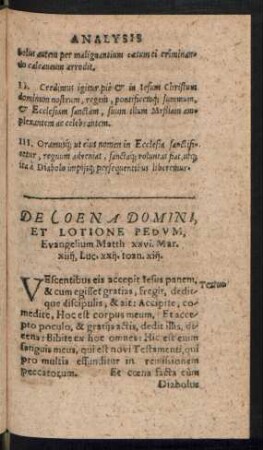 De Coena Domini, Et Lotione Pedum ...