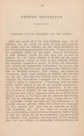 Tweede hoofdstuk. Oorzaken van- en aanleiding tot den oorlog