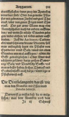 Die Diaet belangendt ...