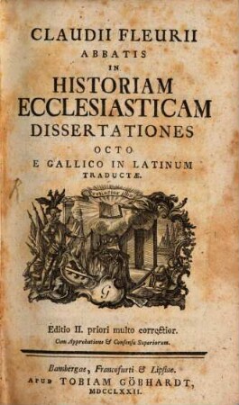 In historiam Ecclesiasticam : dissertationes 8