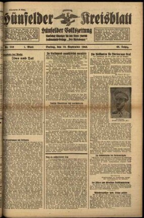 Erste Ausgabe vom Freitag, den 18. September 1942.