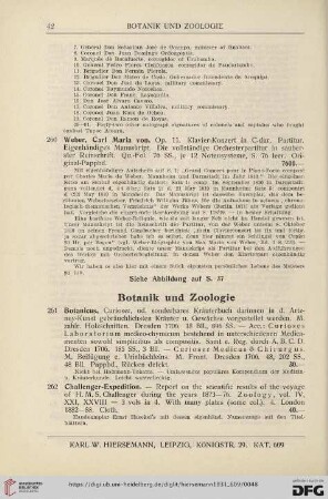 Botanik und Zoologie (Nr. 261 - 270)