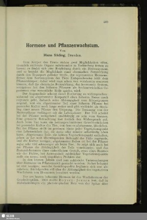 Hormone und Pflanzenwachstum