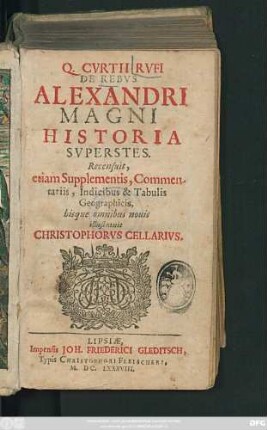 Q. Curtii Rufi De Rebus Alexandri Magni Historia Superstes