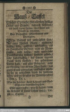 Die Hauß-Taffel