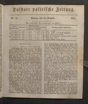 Freitag, den 21. October 1831