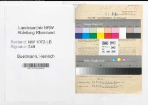 Entnazifizierung Heinrich Bueltmann , geb. 02.03.1895 (Polizist)