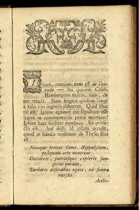 Ilicet, conclam tum est de Conrado ...