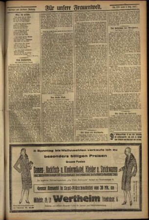 Dritte Ausgabe vom Donnerstag, den 01. Dezember 1927.