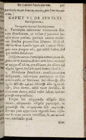 Caput VI. De Syntaxi Participiorum.