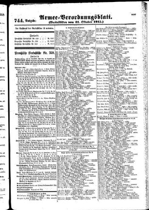 744. Ausgabe. Donnerstag, 21. Oktober 1915
