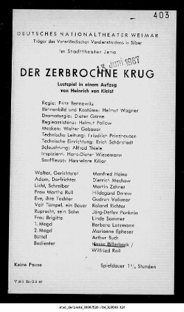 Der zerbrochne Krug