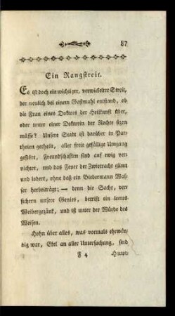 Ein Rangstreit