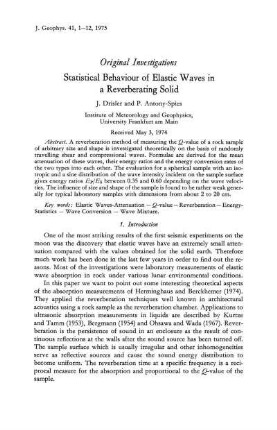 Statistical behaviour of elastic waves in a reverberating solid