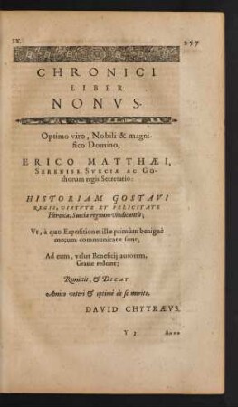 Chronici Liber Nonus.