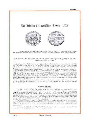 Das Jubelfest der Französischen Kolonie, 1772