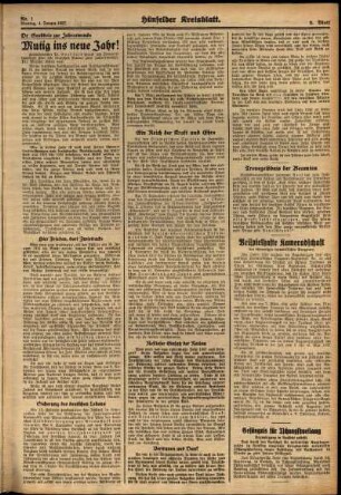 Zweite Ausgabe vom Montag, den 04. Januar 1937.