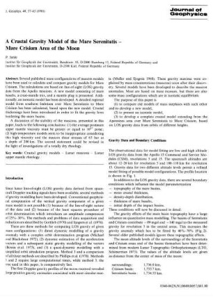 A crustal gravity model of the mare serenitatis - mare crisium area of the moon