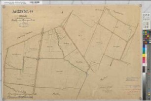Brockhausen (Lippetal), Thöningsen (Soest), Grundstücksumlegung in der Feldmark Brockhausen-Thöningsen, Urkarte 2 Thöningsen Flur 1