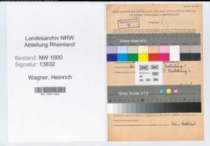 Entnazifizierung Heinrich Wagner, geb. 05.07.1900 (Arbeiter)