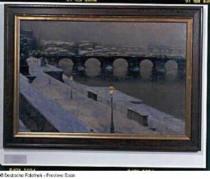 Die Augustusbrücke zu Dresden im Schnee