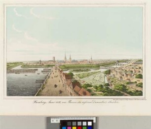 Hamburg, Anno 1587 vom Thurme des äußeren Dammthor's übersehhen (Hamburg's Vergangenheit in bildlichen Darstellungen ; I,1)