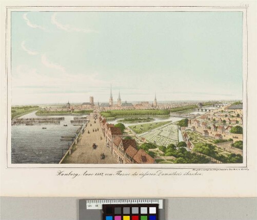 Hamburg, Anno 1587 vom Thurme des äußeren Dammthor's übersehhen (Hamburg's Vergangenheit in bildlichen Darstellungen ; I,1)