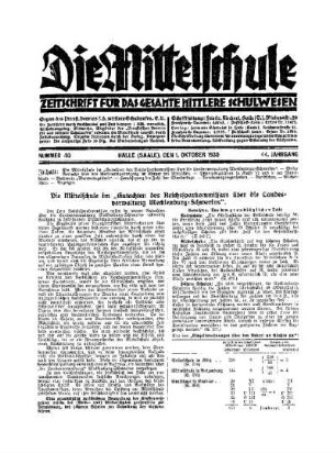 Die Mittelschule im "Gutachten des Reichssparkommissars über die Landesverwaltung Mecklenburg-Schwerins"