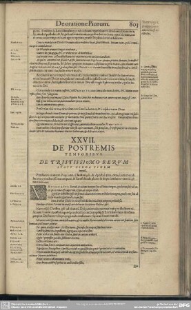 XXVII. De Postremis Temporibus