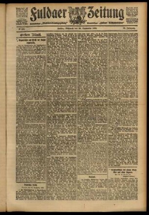 Erste Ausgabe vom Mittwoch, den 26. September 1906.