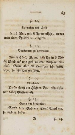 §. 11. Blutharnen zu vertreiben
