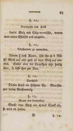 §. 11. Blutharnen zu vertreiben