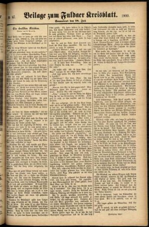 Zweite Ausgabe vom Samstag, den 28. Juli 1900.