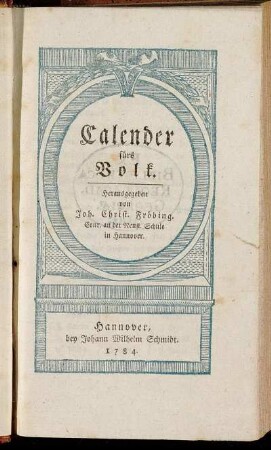 1784: Calender fürs Volk