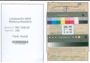 Entnazifizierung Rudolf Frank , geb. 01.03.1895 (Arzt)