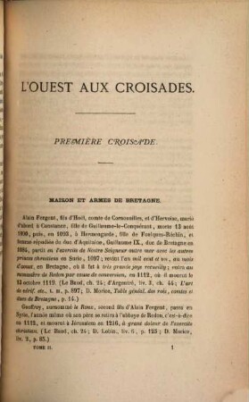 L'Ouest aux Croisades : 3 Tomes en 2 Voll., II