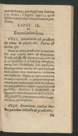 Caput IX. De Enunciationibus.