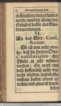 An das Ober-Consistorium
