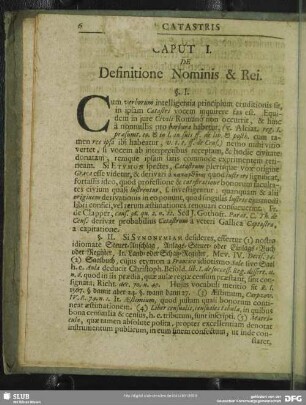 Caput I. De Definitione Nominis & Rei