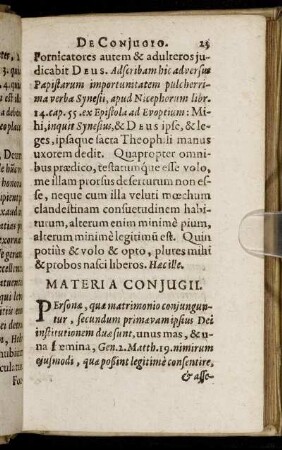 Materia Conjugii.