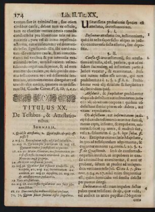 Titulus XX. De Testibus, & Attestationibus.