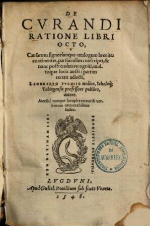 De curandi ratione : libri octo