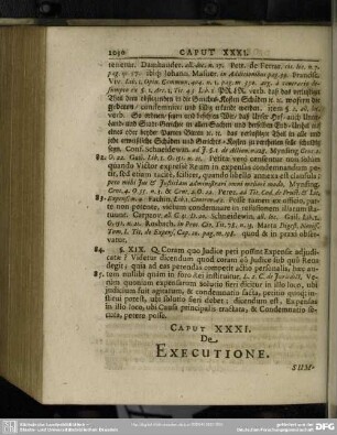 Caput XXXI. De Executione