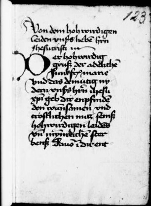 Brief an eine Schwester über die Betrachtung des Leidens Christi an einzelnen Wochentagen