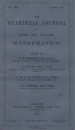 No. 100. October, 1891.